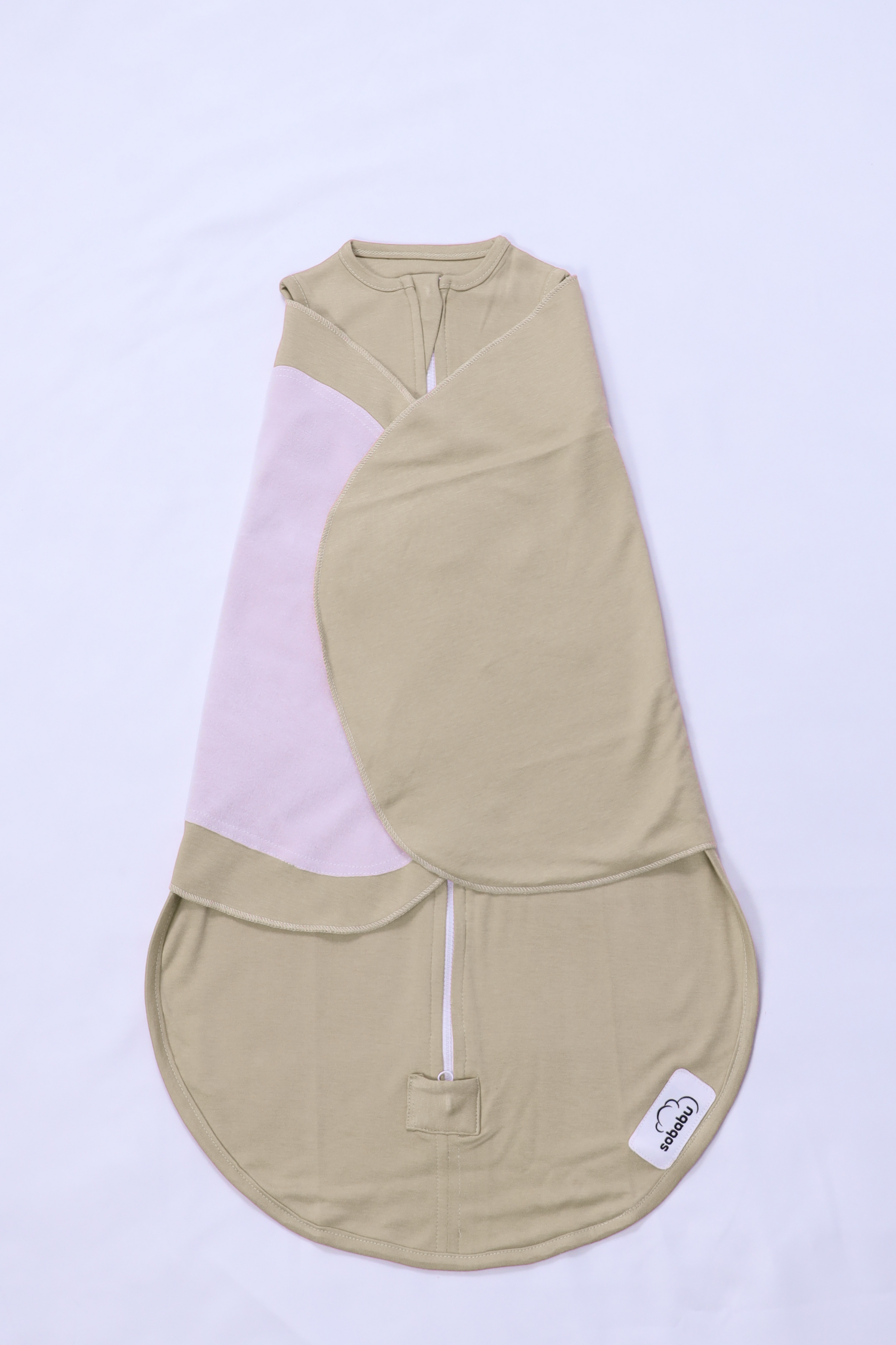 Sandy Whisper Beige baby transitional sleepsack flatlay 