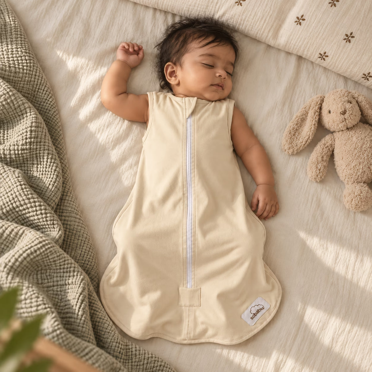 Sandy Whisper Beige | Sobabu Classic Sleepsack – Breathable Wearable Sleep Sack Blanket & Sleeping Bag for Babies - Sobabu